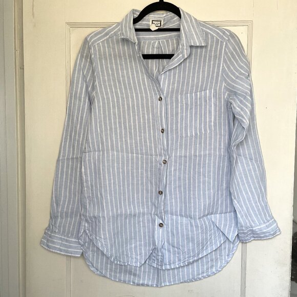 Mo:vint new york - striped 100% linen shirt - Picture 1 of 5
